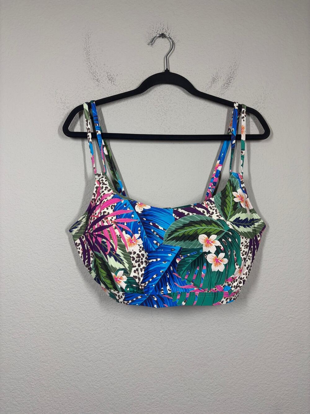 Sunsets Size 40DD Bikini Top Bandeau Blue Island Safari Swimwear